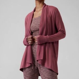 Athleta Pranayama Wrap Cardigan Tawny Rose Color